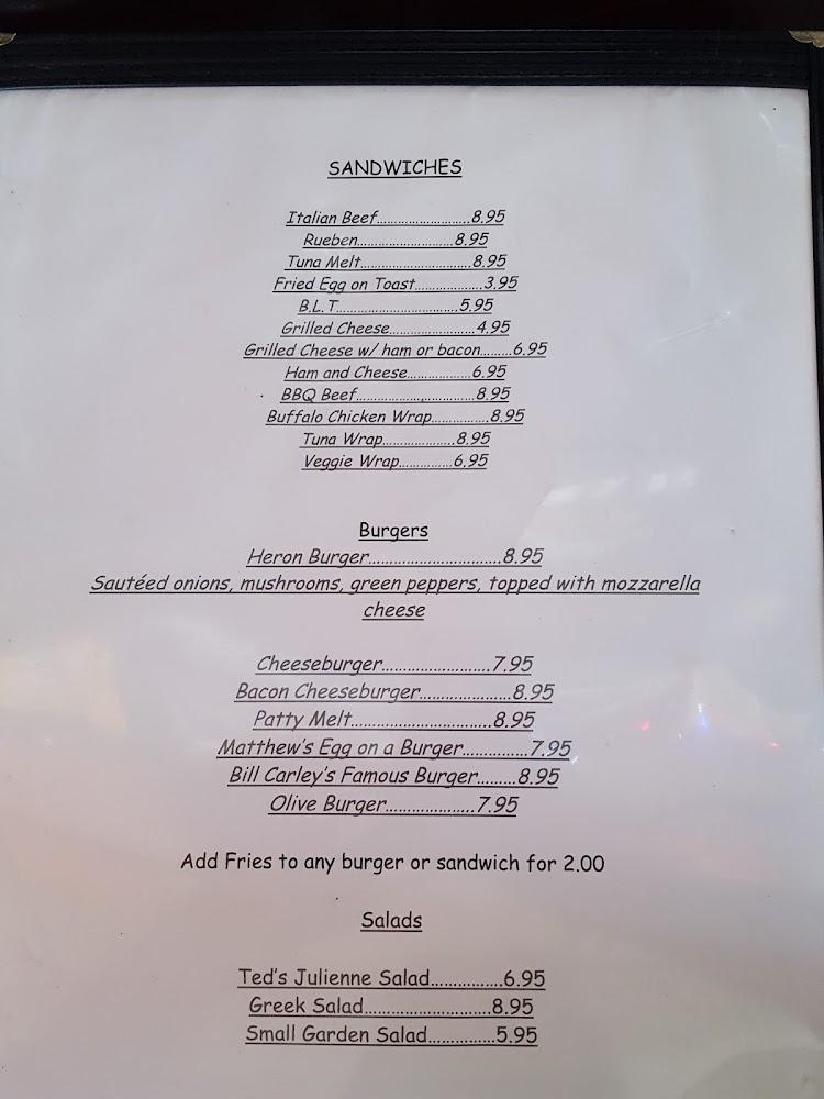 The Blue Heron Cafe & Lounge Menu image 1